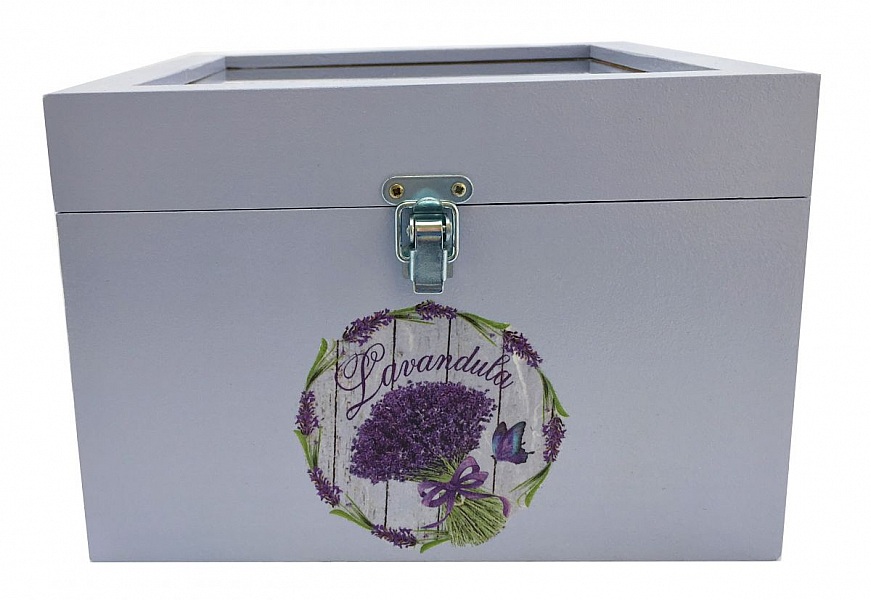 Holzschachtel mit Glasdeckel. Modell: Lavendula.
