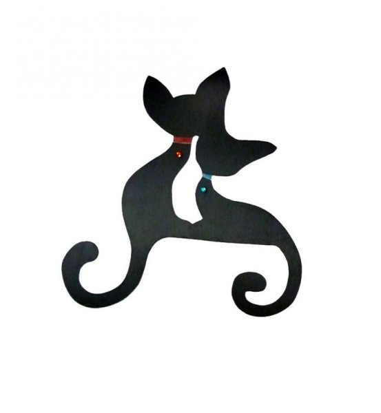 Wand-/T&uuml;rschild gro&szlig;es Katzenpaar ineinander verschlungen a strasse 43x41 cm