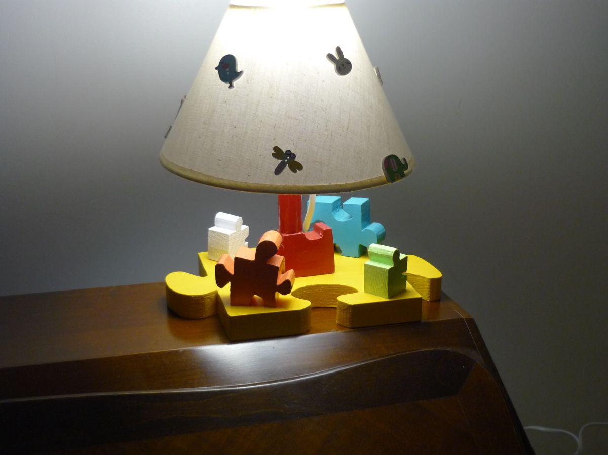 Nachttischlampe für Kinder "Le Puzzle" H 30 Cm