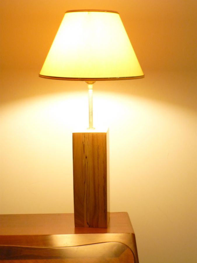 Tischlampe 56 Cm, Edelholz: Esche, Birke Marmoriert