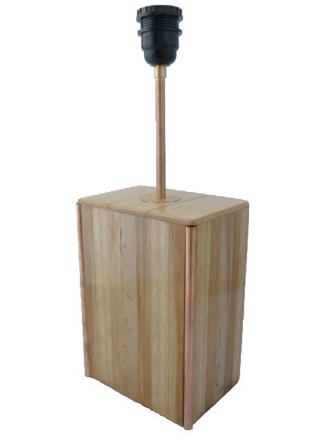 Tischlampe 63 Cm, Edles Holz: Kastanie, Eiche, Nussbaum