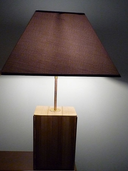 Tischlampe 63 Cm, Edles Holz: Kastanie, Eiche, Nussbaum