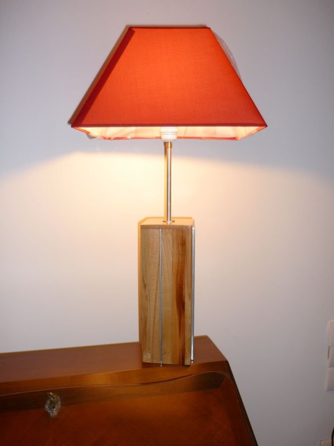 Tischlampe 76 Cm, Edelholz: Pflaume, Kirsche, Mammutbaum, Buche