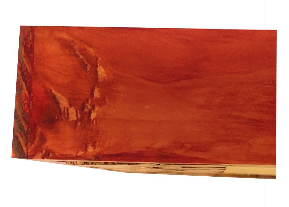 Großer rechteckiger Spiegel aus Rundholz in mahagonifarbenem Rot 47 x 56 cm
