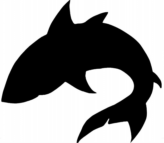 Wand- oder T&uuml;rschild aus Holz Modell: Hai 34x34 Cm schwarz