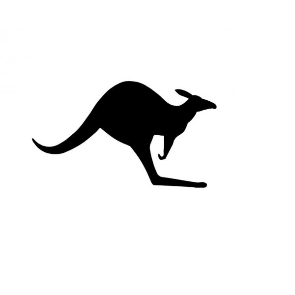 Wand- oder T&uuml;rschild aus Holz Modell: K&auml;nguru 39x22 cm schwarz