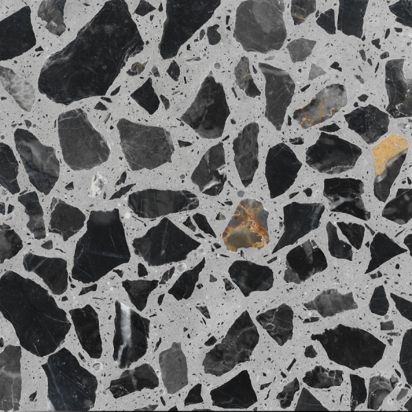 Schmetterling aus Sapiens, Kirsche und Buche kleiner Hauch von Ebenholz auf Sockel aus italienischem Marmor Terrazzo zum Aufstellen Holzskulptur