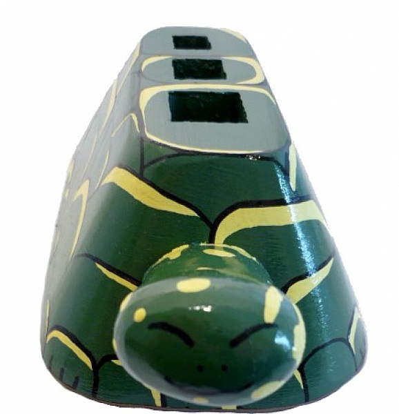 Schulanfangsset aus Holz Modell: Schildkr&ouml;te Bleistifttopf und Wandgarderobe mit einem Haken