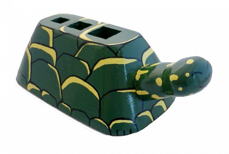 Schulanfangsset aus Holz Modell: Schildkr&ouml;te Bleistifttopf und Wandgarderobe mit einem Haken