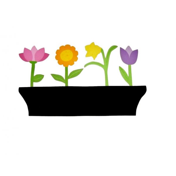 Wandbild Schiefertafel Erinnerung aus Holz Modell: Blumenkasten 58x35 cm