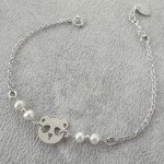 Zuchtperlenarmband mit Panda aus 925er Silber