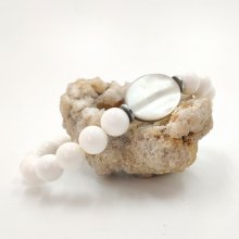 Herrenarmband aus weißen Muscheln und Perlmuttpaletten