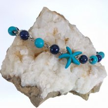 Armband aus Lapis- und Türkissteinen mit blauem Seestern