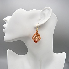 Paire de boucles d'oreilles bleues avec des perles en cornaline