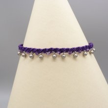 Fußkette aus violettem Mikro-Makramee
