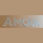 Deko-Buchstabe aus Zink AMOUR 20 cm