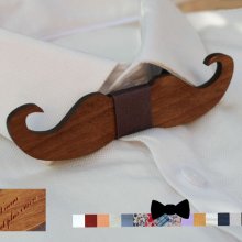 Schmetterlingsknoten Moustache aus gefärbtem Holz zu personalisieren Made in France