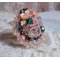 Bohemian Ring bestickt mit Swarovski-Kristallen, Facetten und Rocailles Miyuki