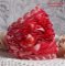 Coralie Armband Manschette bestickt mit roten Korallen, Rose Light und Rocailles