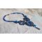 Plastron-Halskette Roses Bleues Royales mit Swarovski-Kristallen und Rocailles