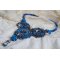 Plastron-Halskette Roses Bleues Royales mit Swarovski-Kristallen und Rocailles