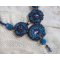 Plastron-Halskette Roses Bleues Royales mit Swarovski-Kristallen und Rocailles