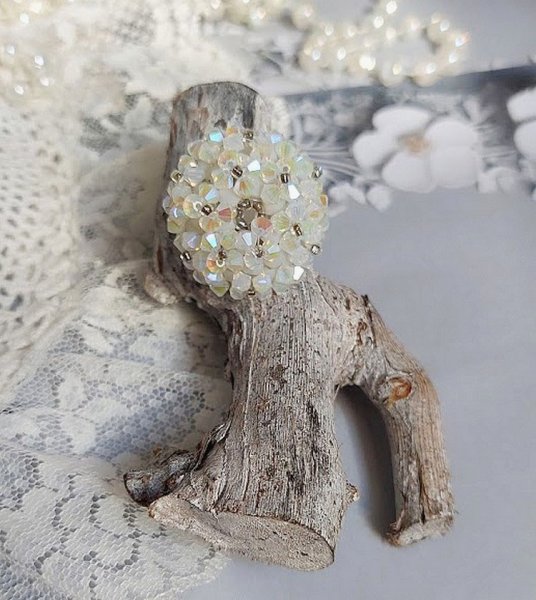 Crystal Ring mit Facetten und Kreiseln aus Swarovski-Kristall