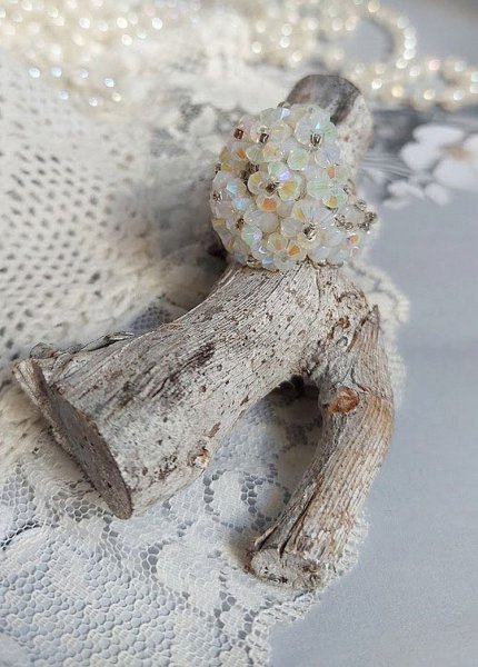 Crystal Ring mit Facetten und Kreiseln aus Swarovski-Kristall