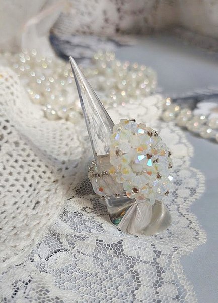 Crystal Ring mit Facetten und Kreiseln aus Swarovski-Kristall