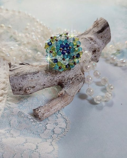 Ring Esperance mit Facetten und Kreiseln aus Swarovski-Kristall