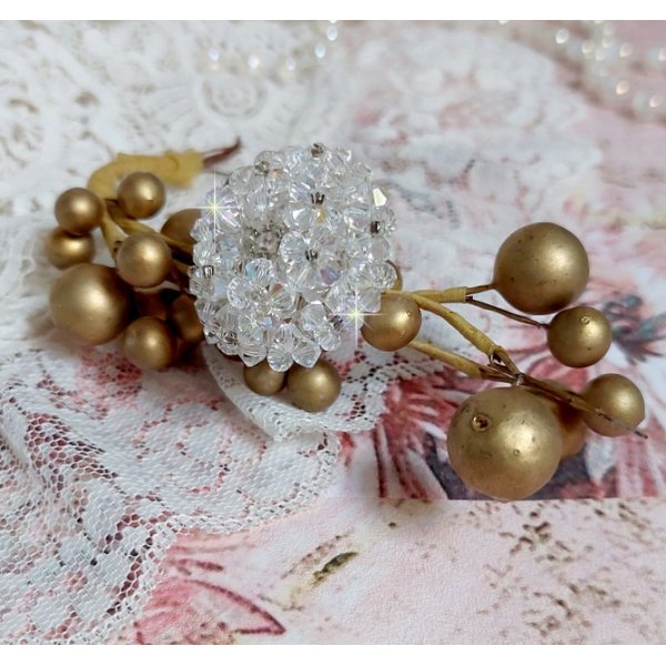 Ring Flocken mit Facetten und Kreiseln aus Swarovski-Kristall