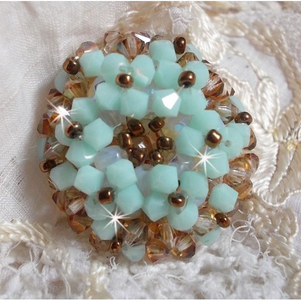 Seerosen-Ring mit Facetten und Kreiseln aus Swarovski-Kristall