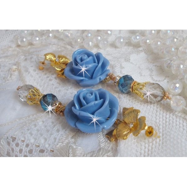 BO Bell'issim Rose Blau Barbeau mit Swarovski-Kristallen und b&ouml;hmischem Kristall kreiert