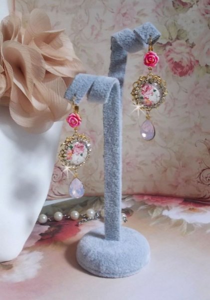 BO Bouquet Valentine kreiert mit Glas-Cabochons Rosenbouquet, Harz Cabochons und Swarovski-Kristallen 