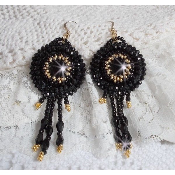 BO Cl&eacute;op&acirc;tra avec 2 onyx noir  et perles nacr&eacute;es