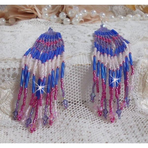 BO Constellation mit Swarovski-Kristallen, Miyuki-Rocailles und Tubes