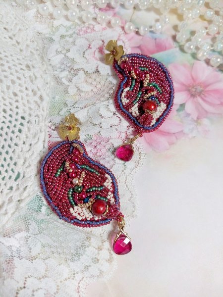 BO Herbstverzauberung bestickt mit Swarovski-Kristallen, Perlmuttperlen und Rocailles