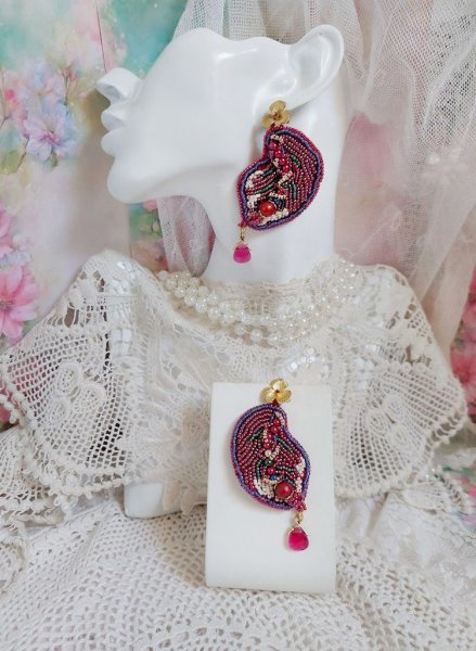 BO Herbstverzauberung bestickt mit Swarovski-Kristallen, Perlmuttperlen und Rocailles