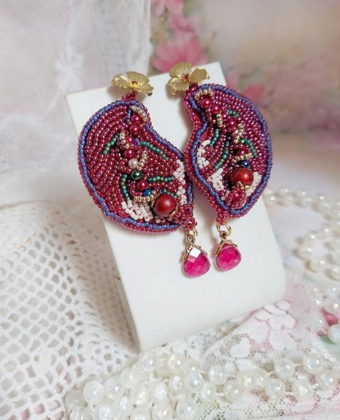 BO Herbstverzauberung bestickt mit Swarovski-Kristallen, Perlmuttperlen und Rocailles