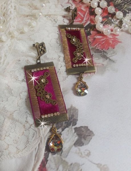 BO Vintage Arabesque kreiert mit Bordeaux-Borten, Swarovski-Kristallen und sch&ouml;nen Accessoires 