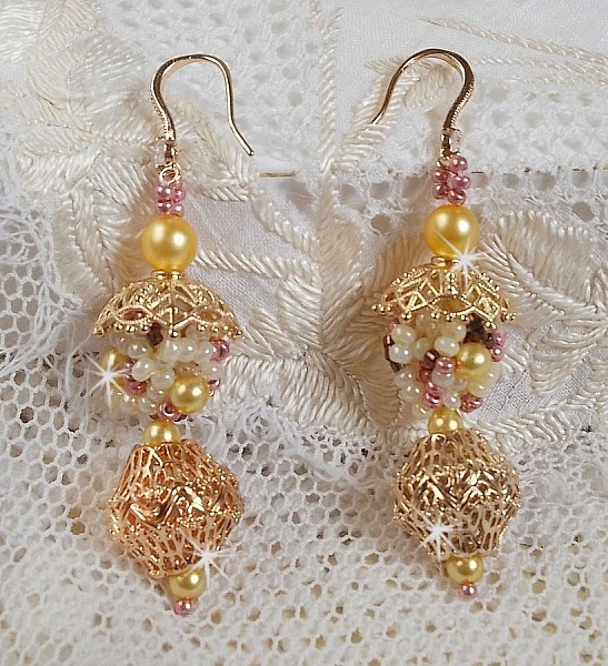 Ohrringe von La Petite Robe Jaune, ein leuchtender Glanz mit diesen Rocailles