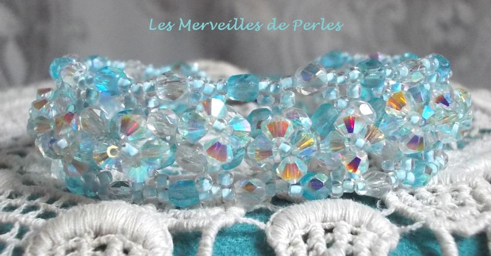 Crystal Blue Armband mit Facetten und Kreiseln in Swarovski-Kristall