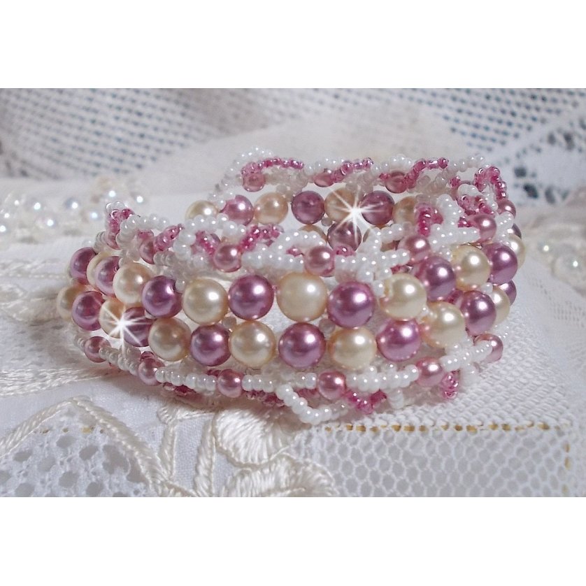 Armband Entspannung Mit Perlmuttperlen aus Swarovski-Kristall