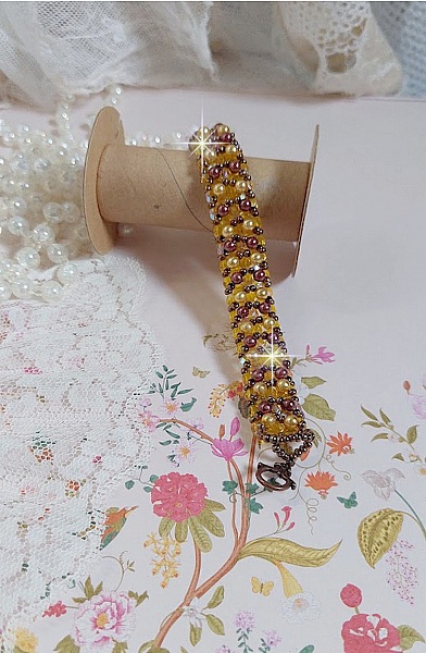 Perlenarmband Sonne mit Glasperlen und Facettenschliff