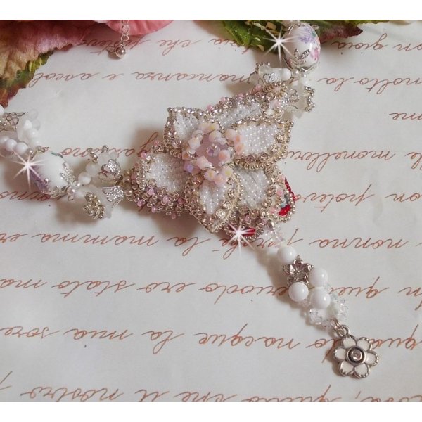 Collier Nuit Etoil&eacute; avec des perles semi-pr&eacute;cieuses et Cristaux de Swarovski