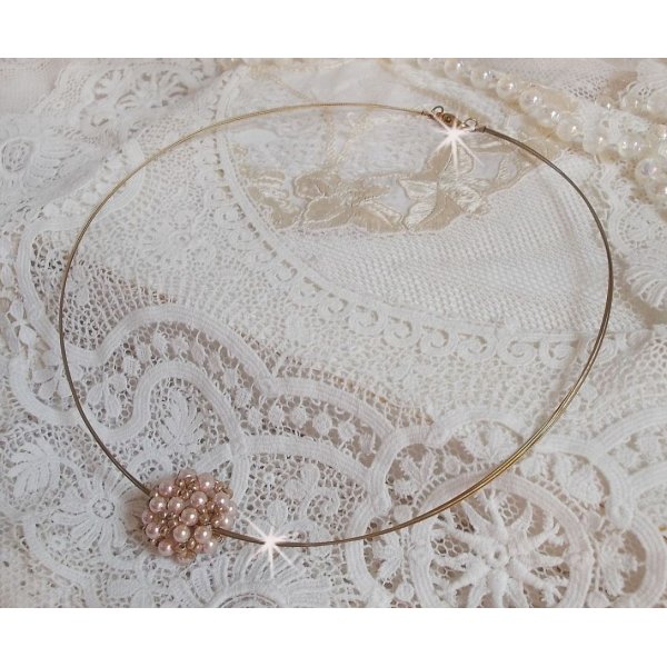 Perlmuttkugeln-Anh&auml;ngerkette mit Perlmuttperlen aus Swarovski-Kristall