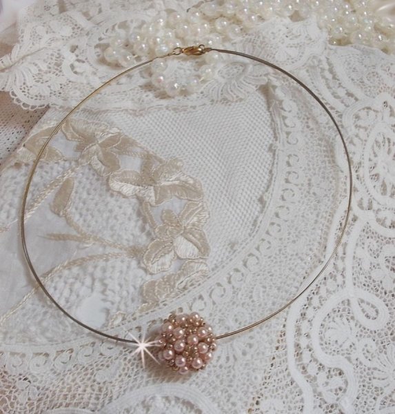 Perlmuttkugeln-Anh&auml;ngerkette mit Perlmuttperlen aus Swarovski-Kristall