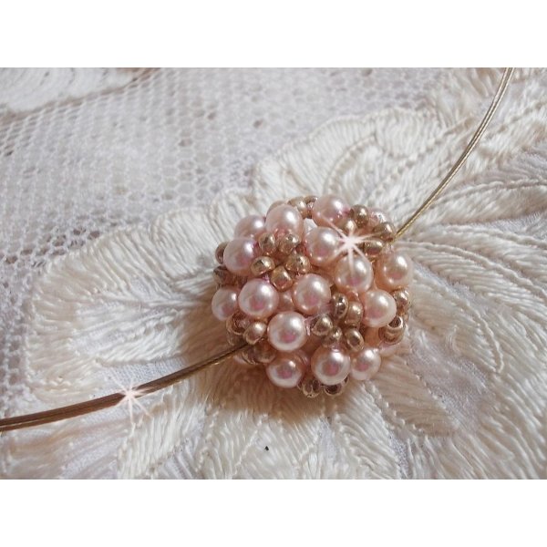 Perlmuttkugeln-Anh&auml;ngerkette mit Perlmuttperlen aus Swarovski-Kristall