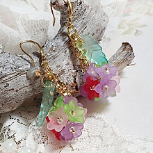BO Fleurettes créées avec fleurs synthétiques, perles verres et Cristaux de Swarovski