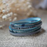 Double-Turn-Lederarmband mit blaugrauem Schuppenmuster und farbigem Leder nach Wahl 